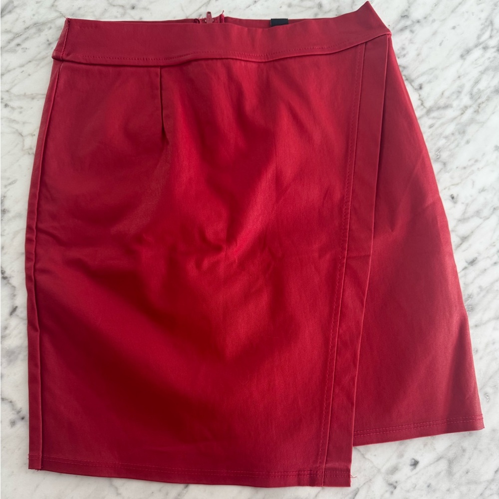 Windsor Red Leather Skirt